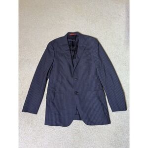 Isaia Napoli Wool Mohair Blazer Navy Pinstripe Made in Italy US 42R